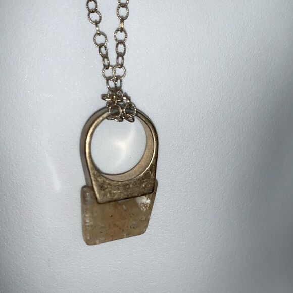 Statement necklace with Abstract Ring Pendant - Picture 3 of 4